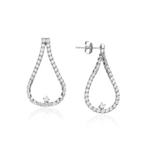 Cercei lungi argint model tenis cu pietre Tear DiAmanti AE22474-AS (Argint 925‰ 3 g.)